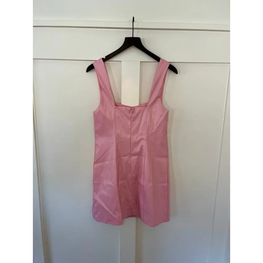 Show Me Your Mumu Woods Mini Dress Pink Faux Leather Size Medium - Picture 3 of 4